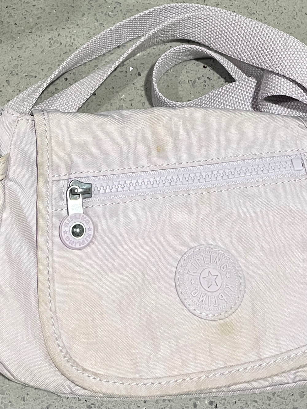 Kipling Pale Pink Nylon Crossbody Bag
